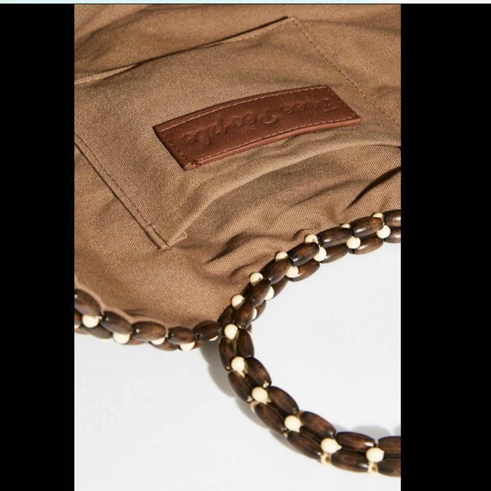 Free People All Wood Half Moon Beaded Lined Bag - Picture 5 of 7